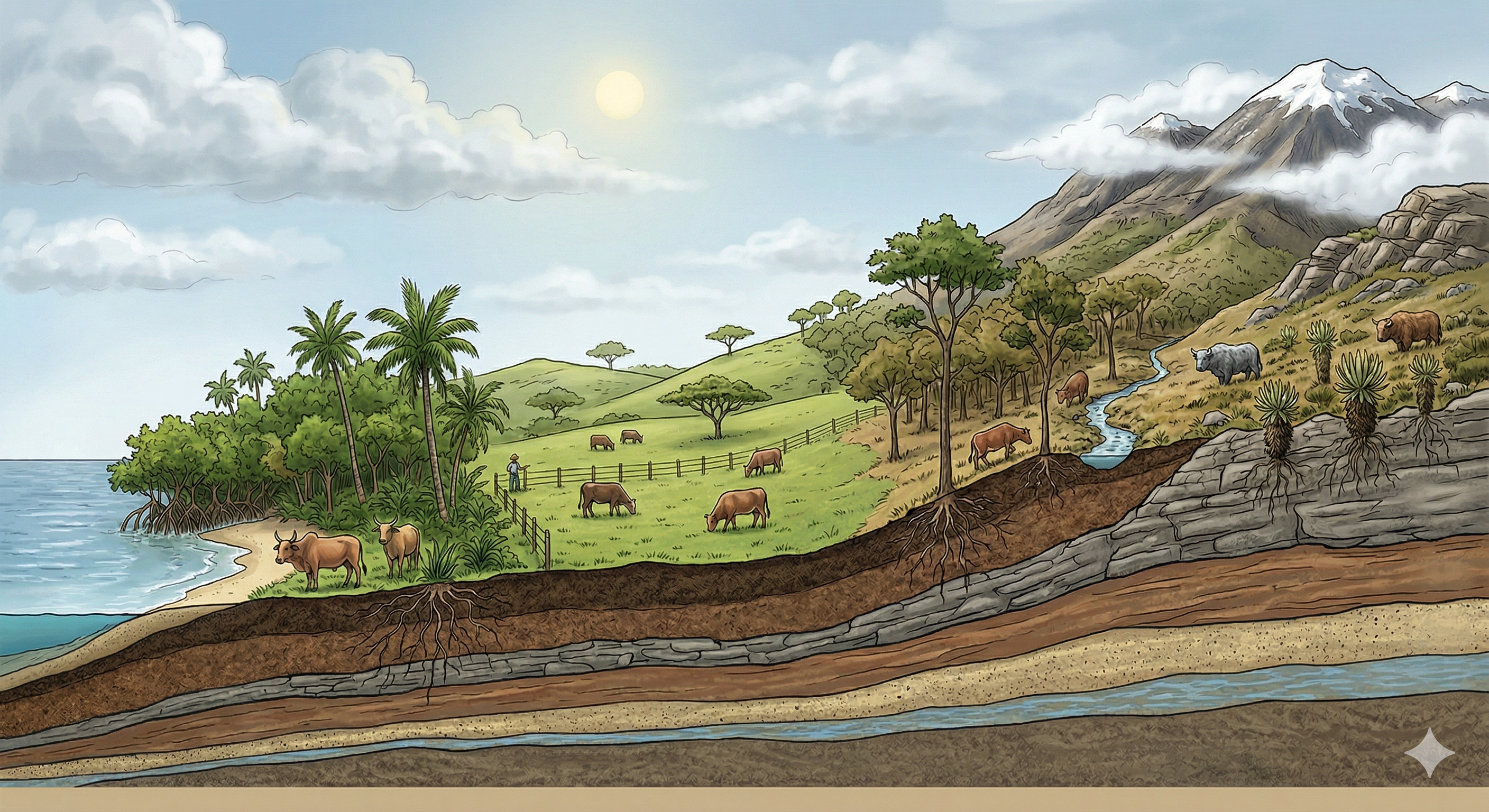 Corte transversal de altitudes