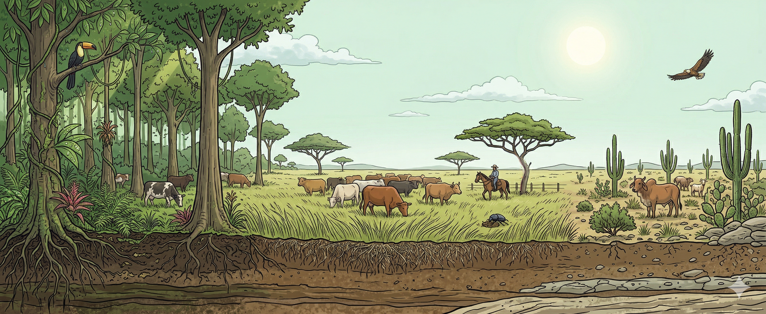 Corte transversal de ecosistemas