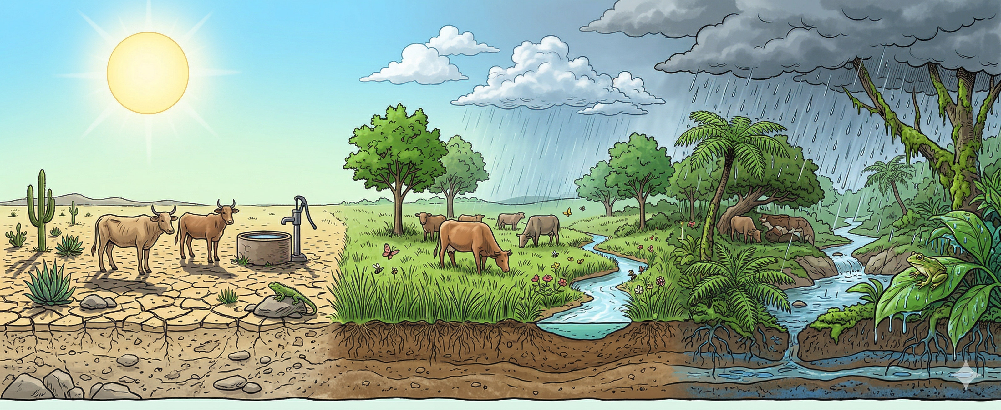 Corte transversal de precipitación